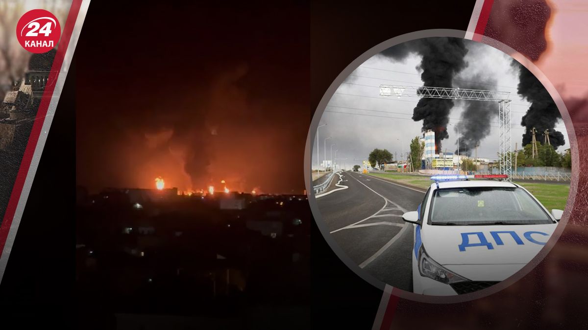 Пожар на Феодосийской нефтебазе в оккупированном Крыму 7 октября 2024 года Пожар на Феодосийской нефтебазе в оккупированном Крыму 7 октября 2024 года