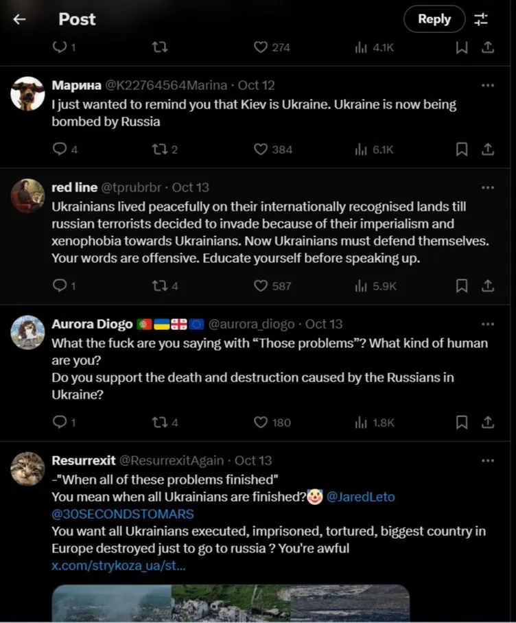 Твіттер Джареда Лето Твіттер Джареда Лето