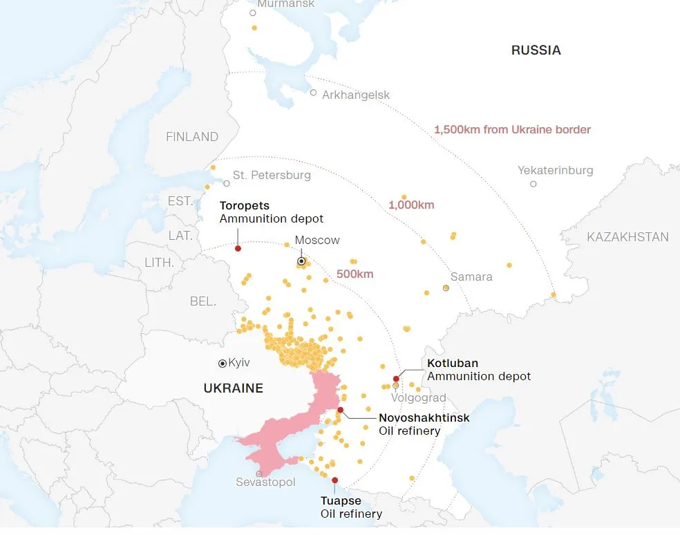 ГУР завдало 7000 ударів по Росії за рік