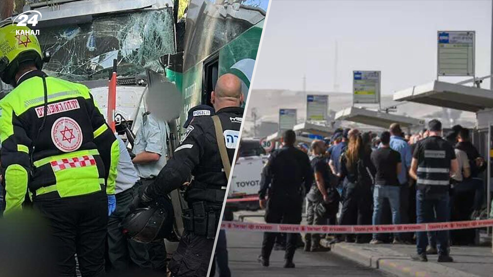 Грузовик врезался в остановку в Израиле Грузовик врезался в остановку в Израиле