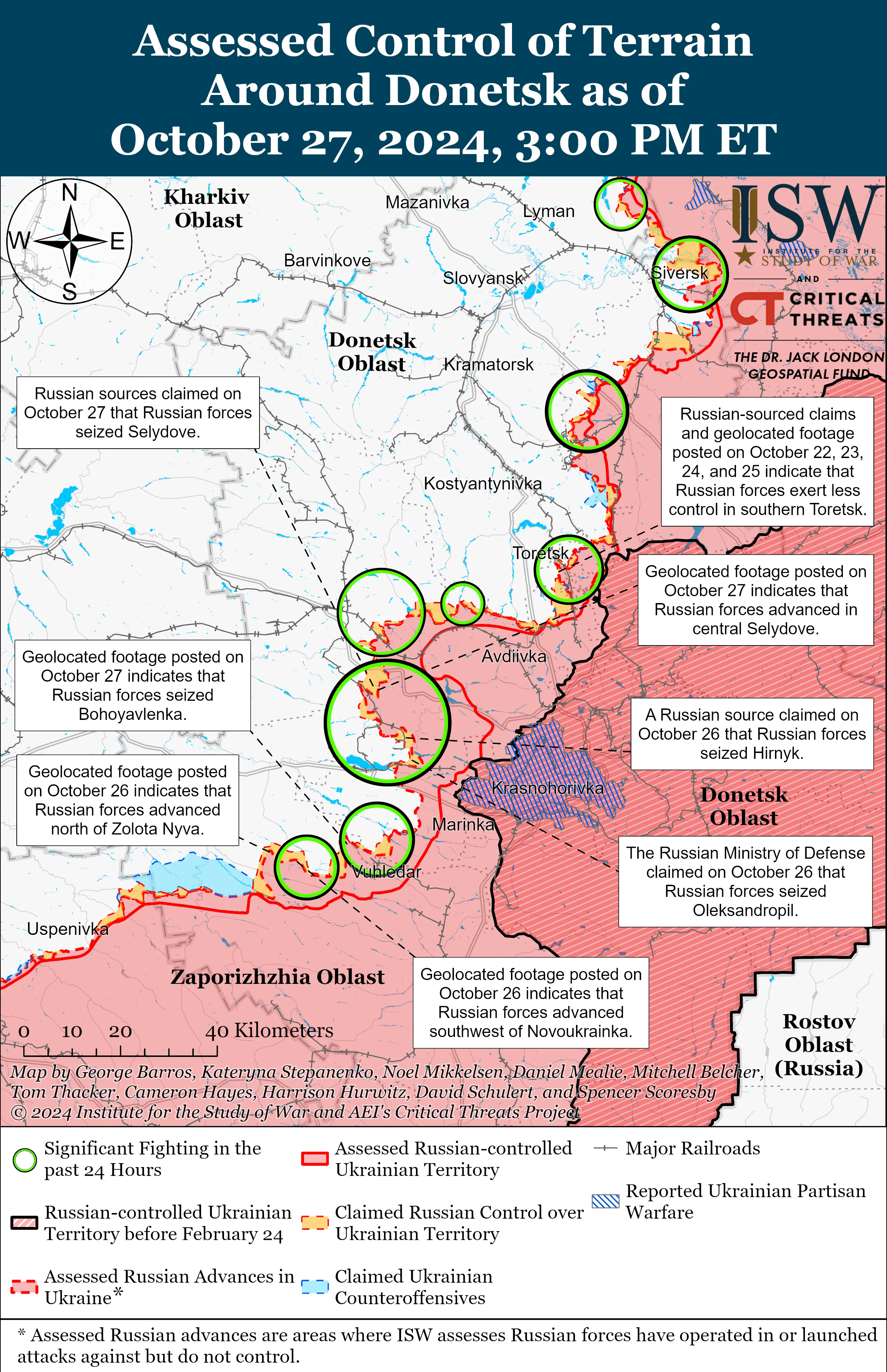 Война, Донецкая область, ISW