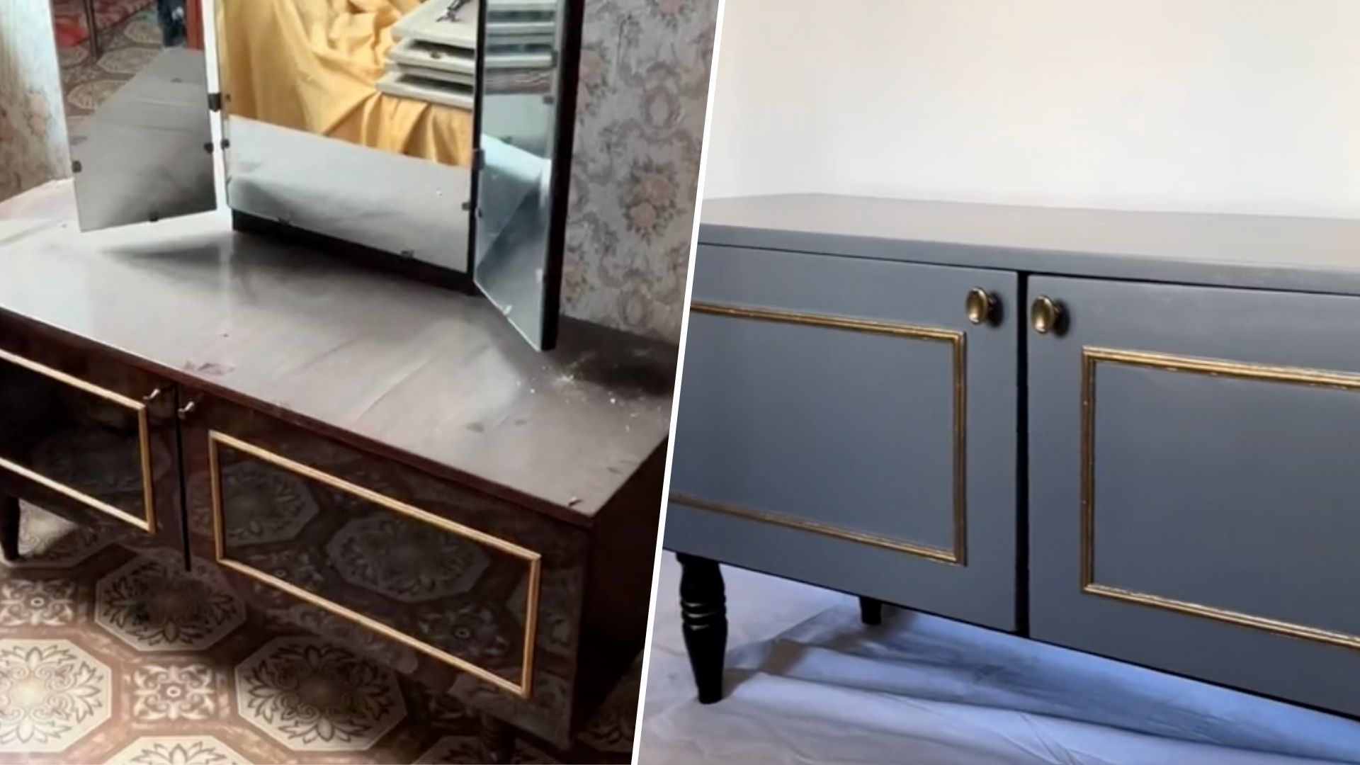 Редизайн советской тумбы - видео, как женщина создала из нее стильное изделие Редизайн советской тумбы - видео, как женщина создала из нее стильное изделие