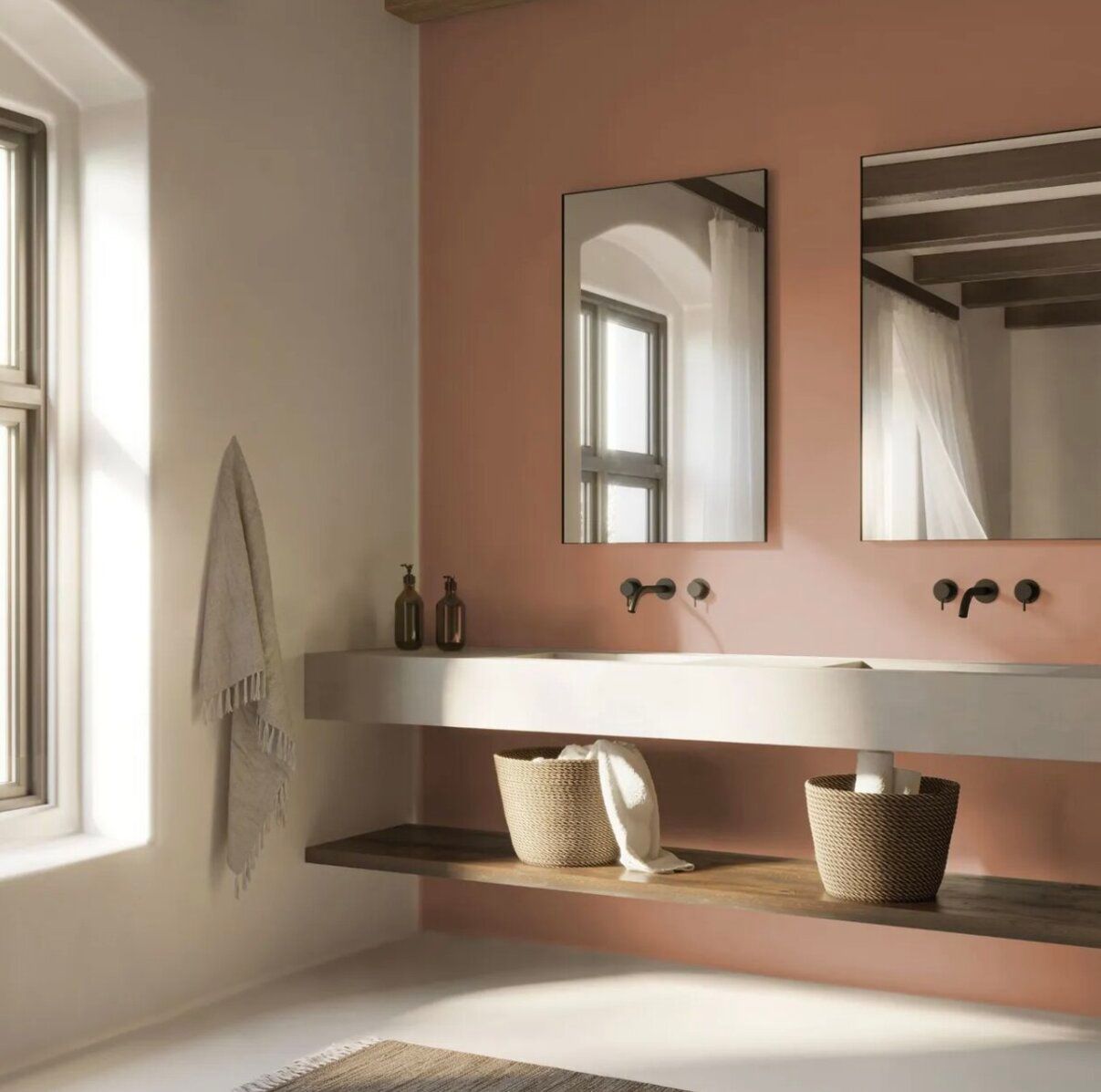 Самым популярным цветом для ванной комнаты в 2025 году будет розовый Самым популярным цветом для ванной комнаты в 2025 году будет розовый