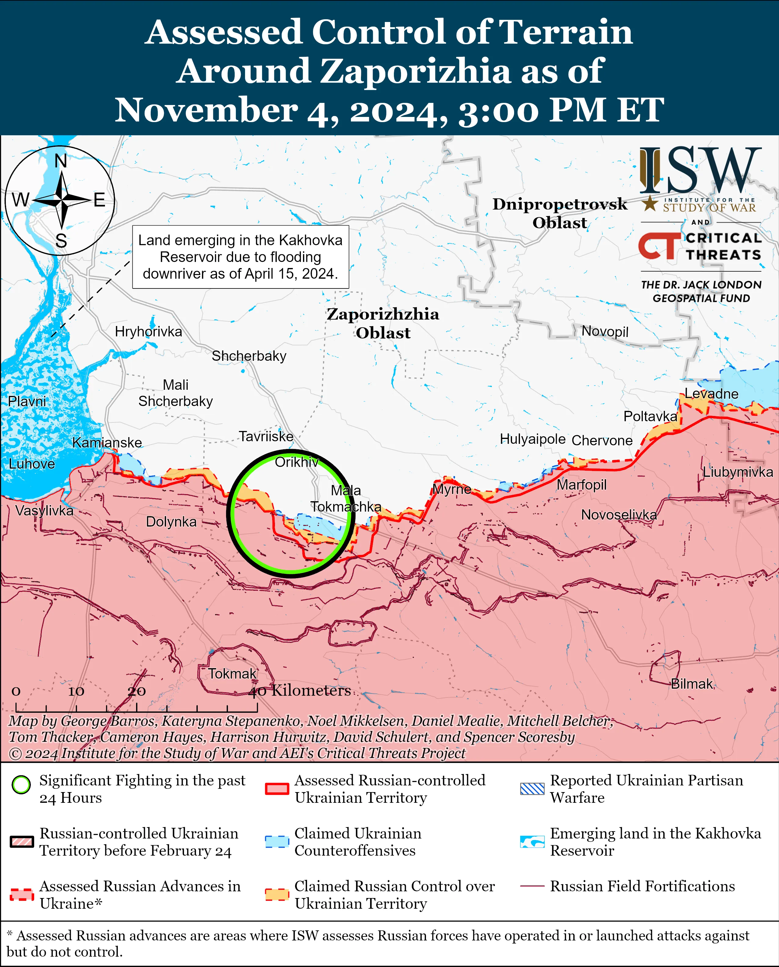 Запорізька область карта ISW 5 листопада ЗСУ Росія 