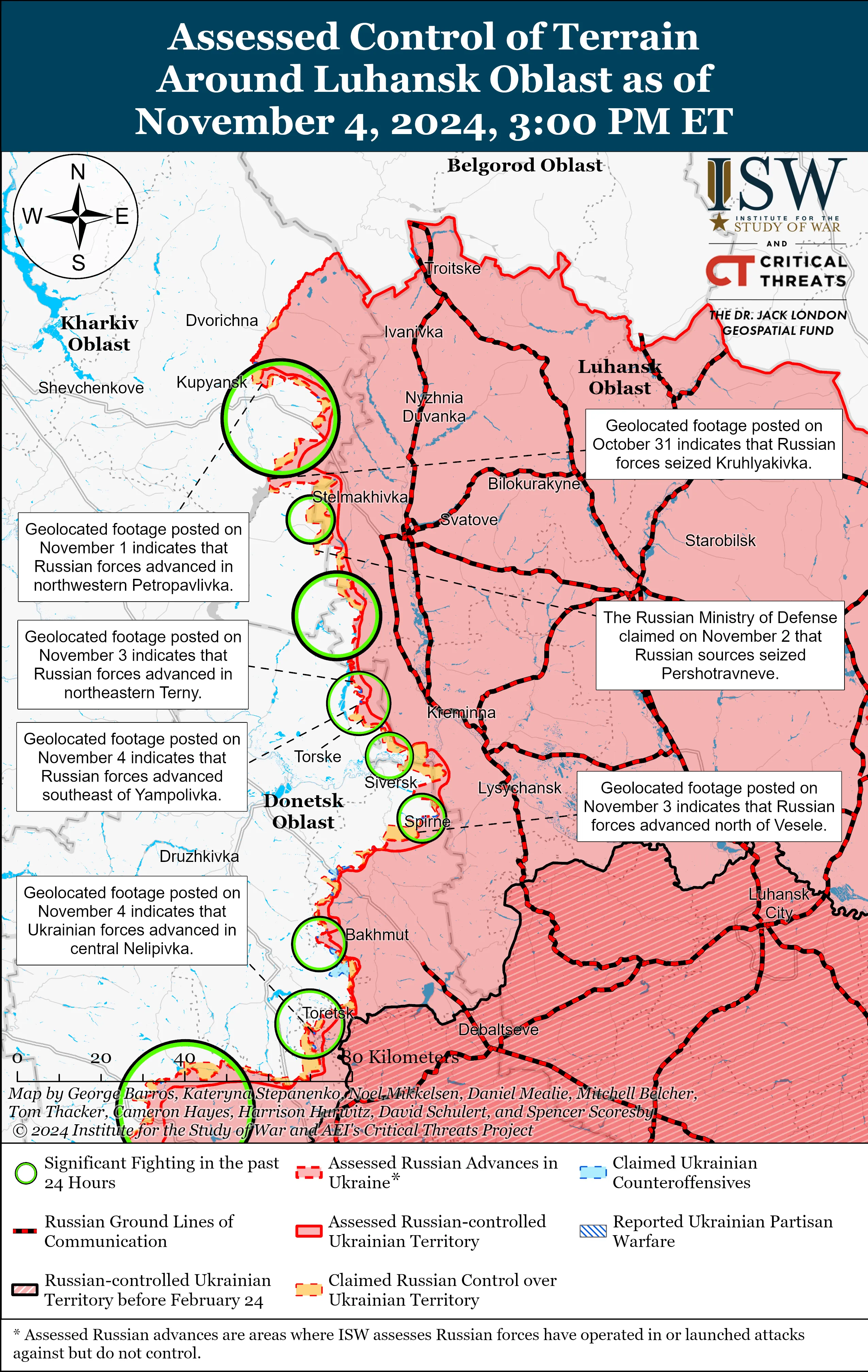 Луганская область карта ISW 5 ноября ВСУ Россия Луганская область карта ISW 5 ноября ВСУ Россия