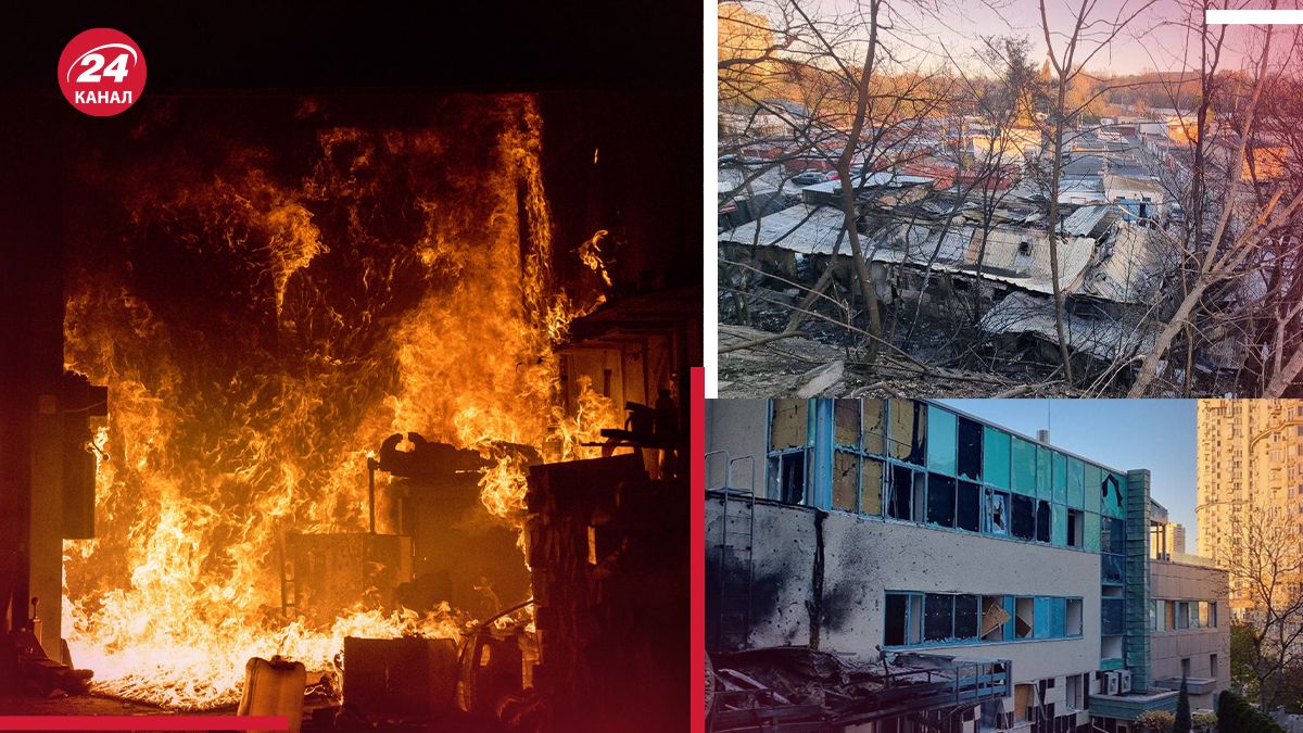 Наслідки атаки "Шахедів" у Києві Наслідки атаки "Шахедів" у Києві