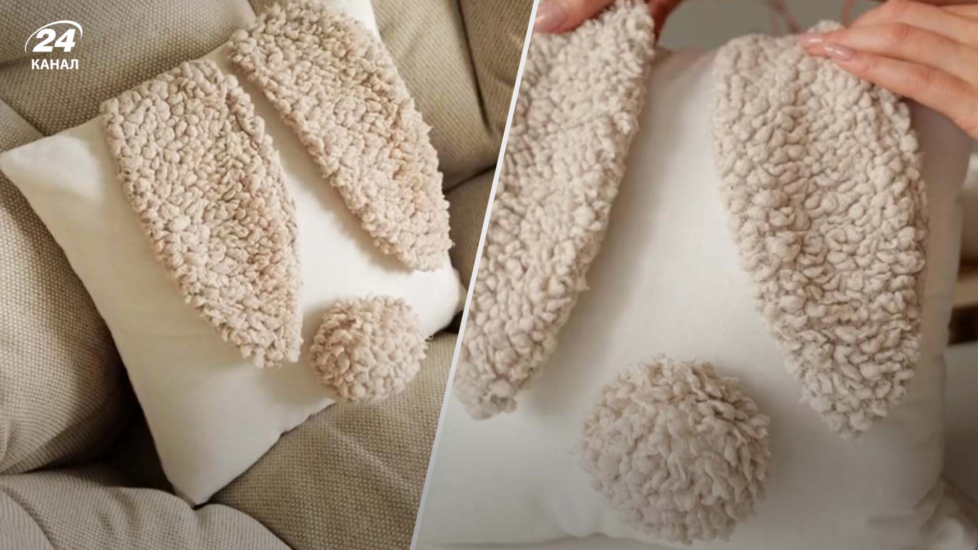 Подушка-зайчик из свитера Подушка-зайчик из свитера