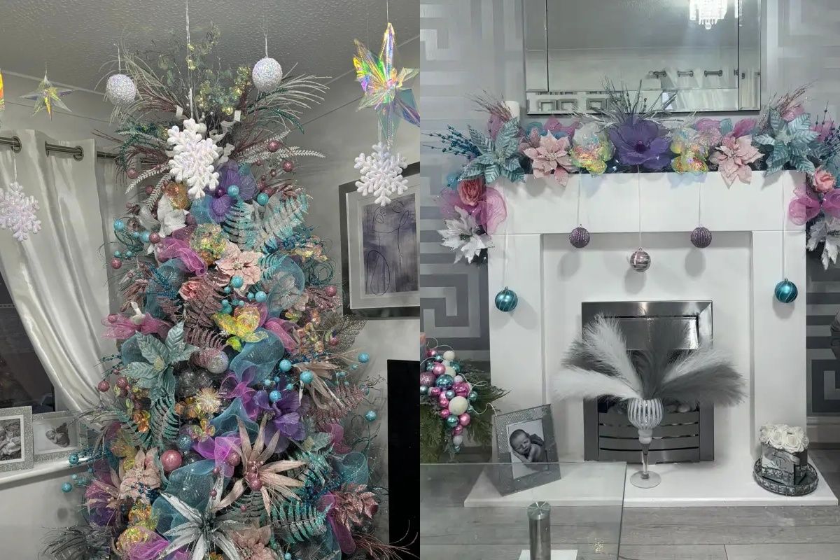 Жінка оригінально прикрасила свою ялинку Жінка оригінально прикрасила свою ялинку