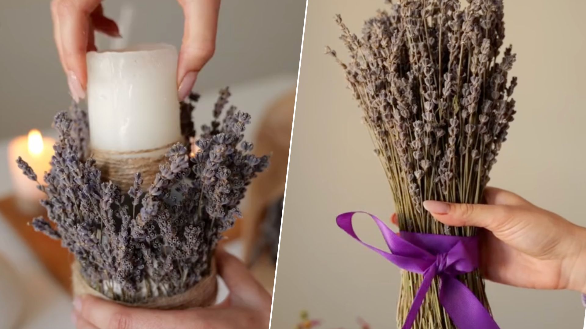 Свічник з лаванди - як зробити декорацію своїми руками Свічник з лаванди - як зробити декорацію своїми руками