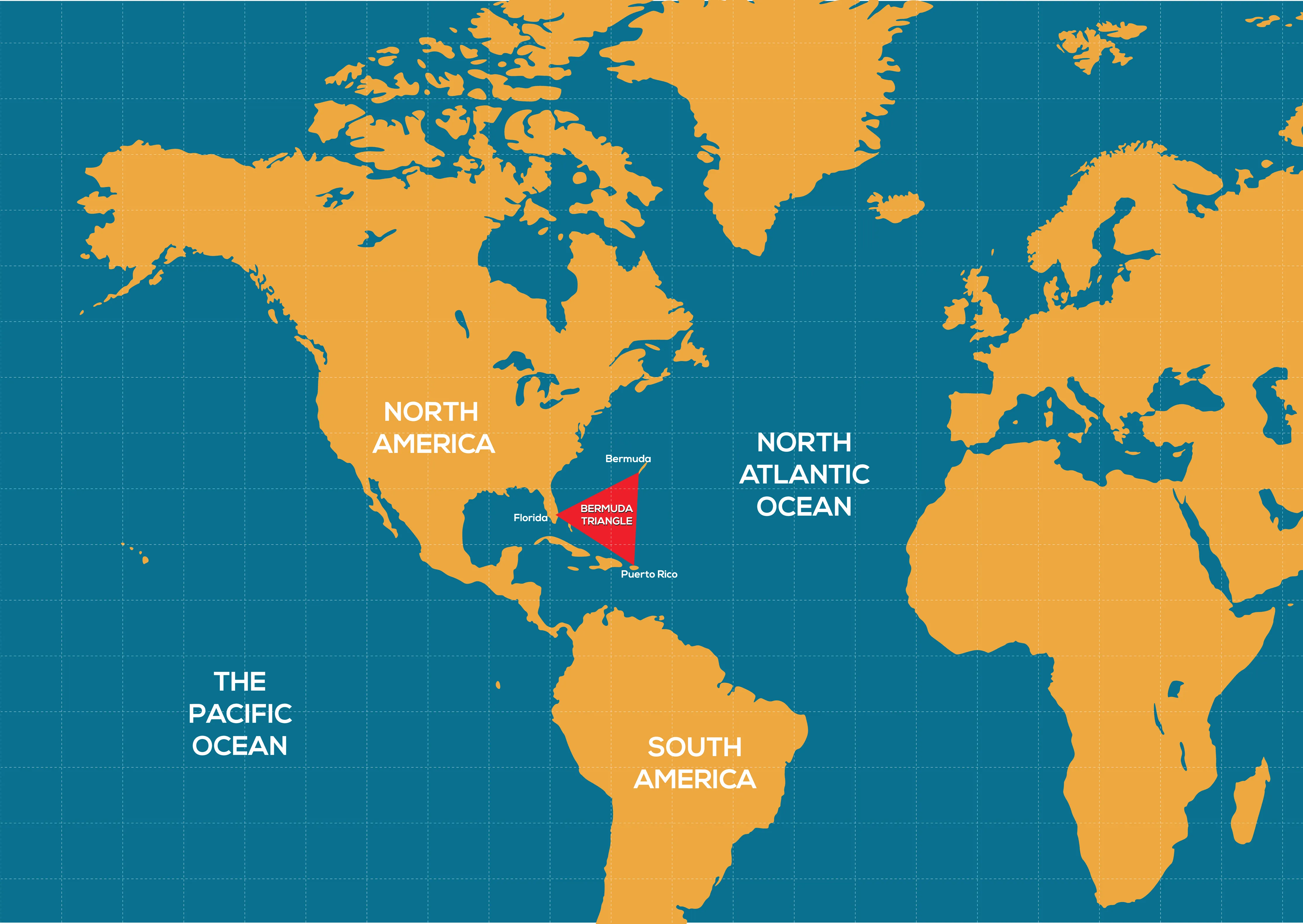 Бермудський трикутник на карті Бермудський трикутник на карті