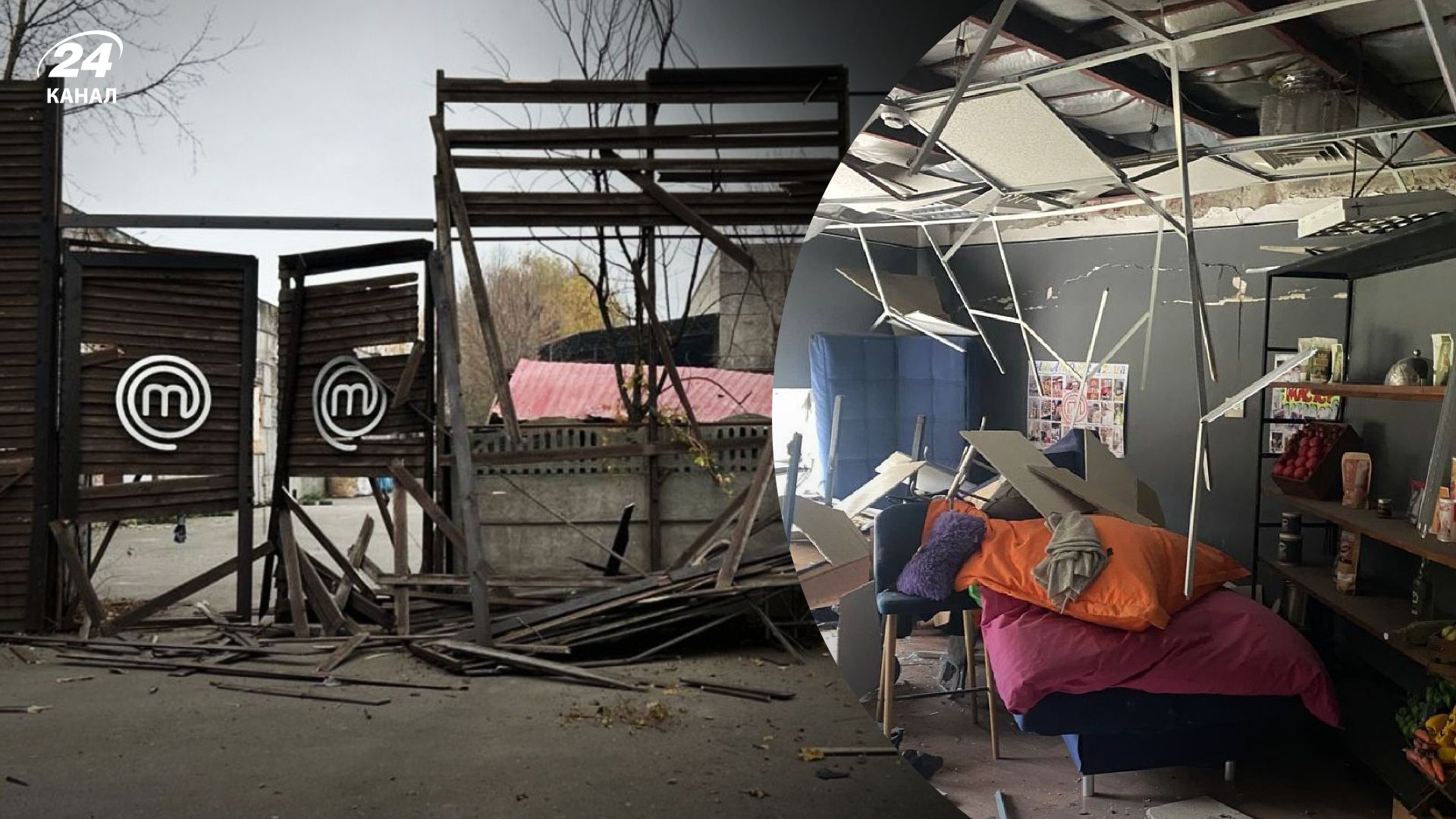 Поврежденный павильон Поврежденный павильон