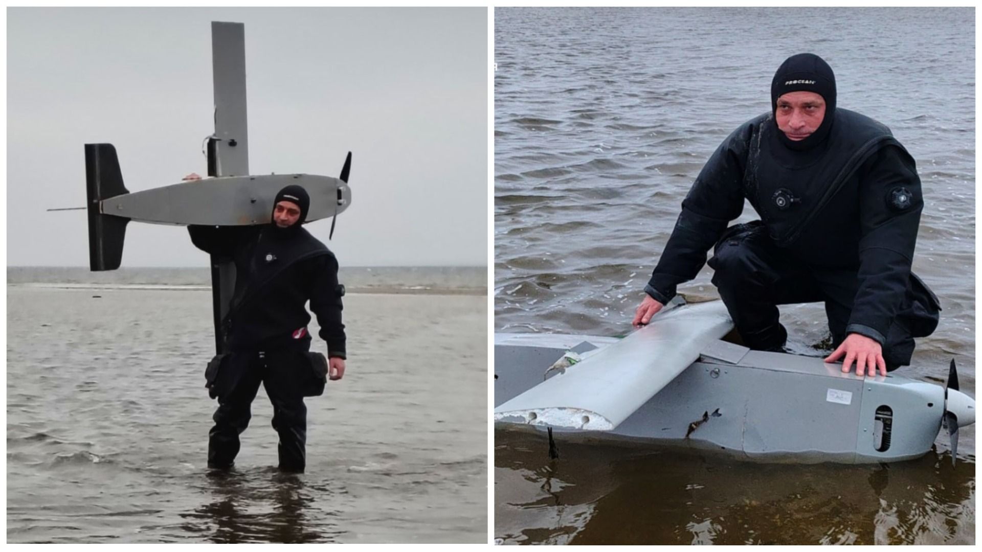 Безпілотник у Київському водосховищі 