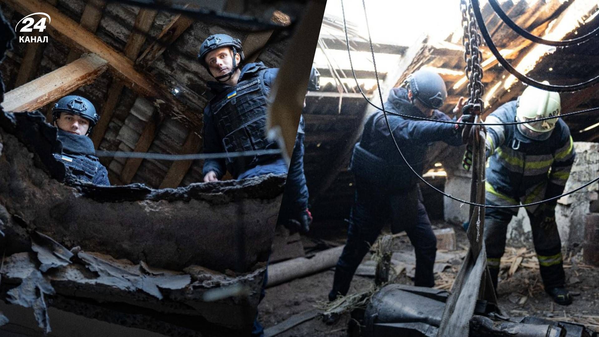 Последствия атаки на Печерский район - 24 Канал Последствия атаки на Печерский район - 24 Канал