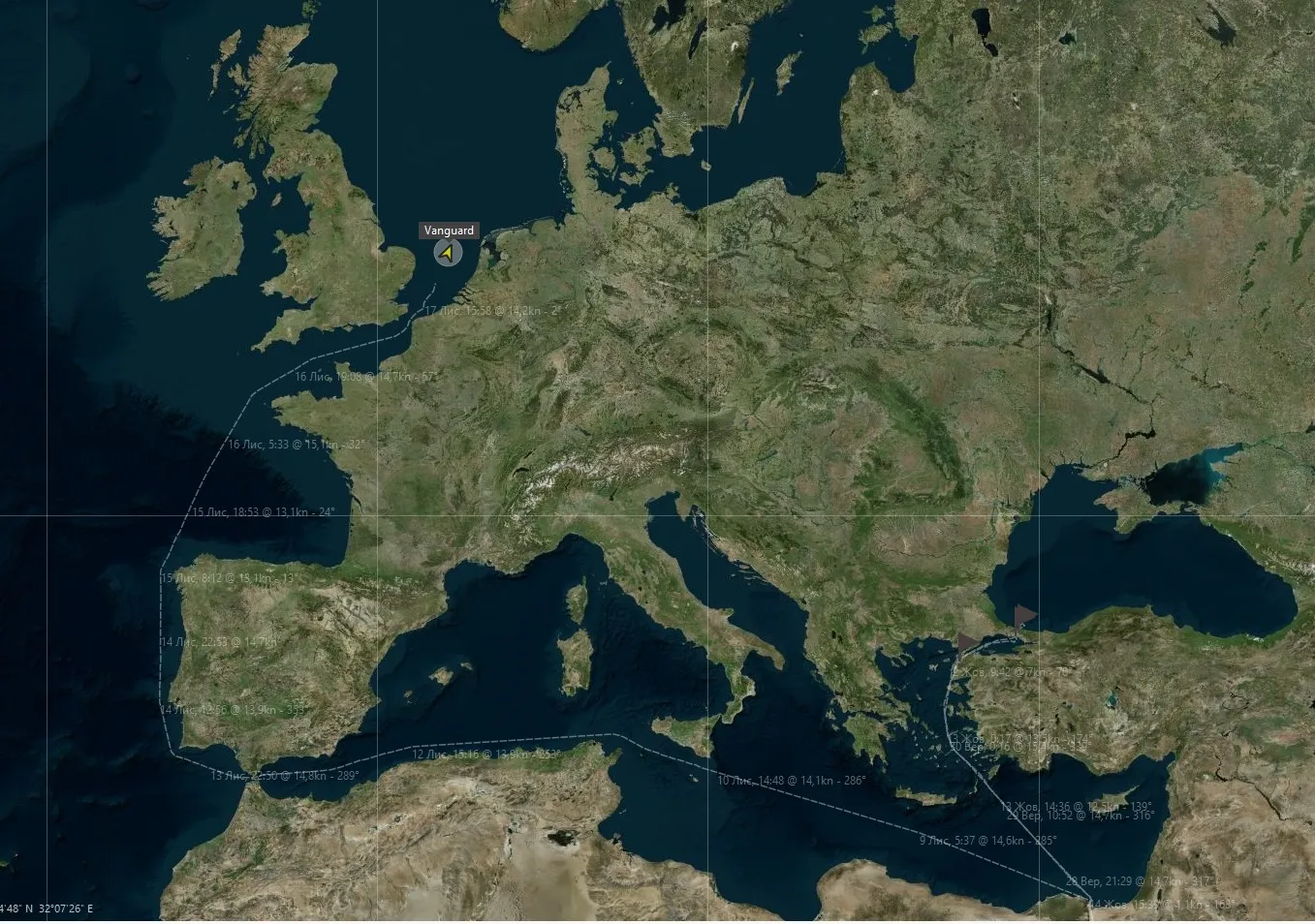 Шлях танкера, проти якого ввели санкції Шлях танкера, проти якого ввели санкції