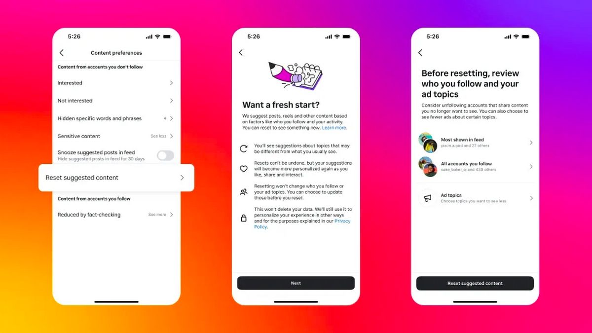 Instagram додасть функцію скидання рекомендацій, щоб навчити їх з нуля Instagram додасть функцію скидання рекомендацій, щоб навчити їх з нуля