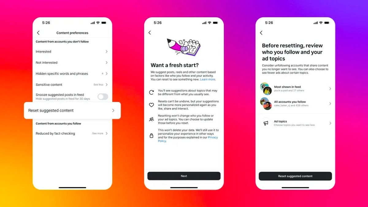 Instagram додасть функцію скидання рекомендацій, щоб навчити їх з нуля