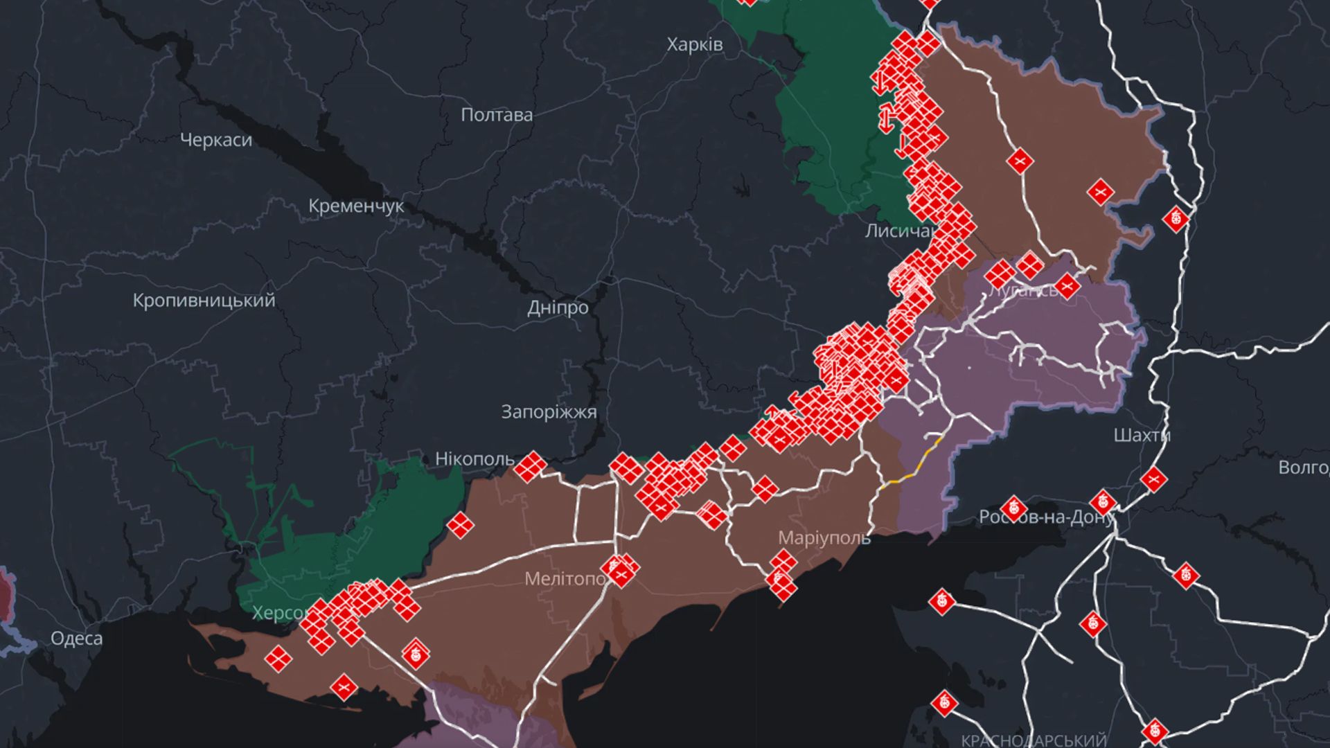 Карта бойових дій станом на 21 дистопада