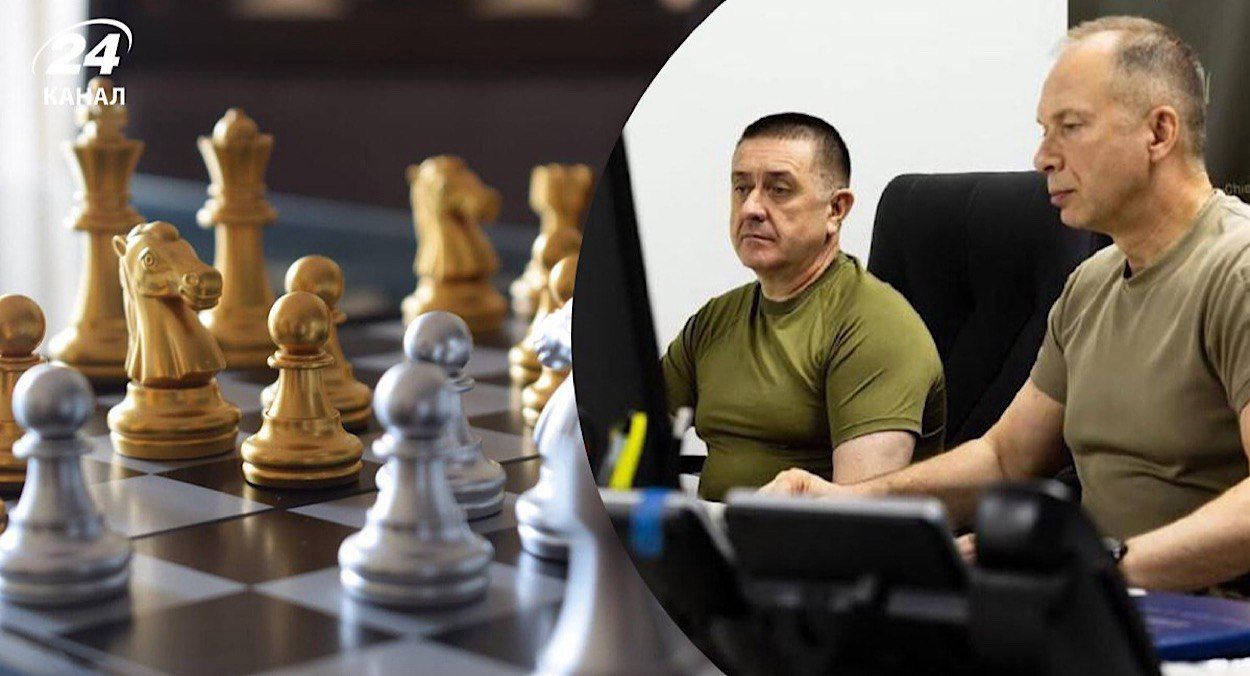 Барилевич и Сырский играют в бункере в шахматы Барилевич и Сырский играют в бункере в шахматы