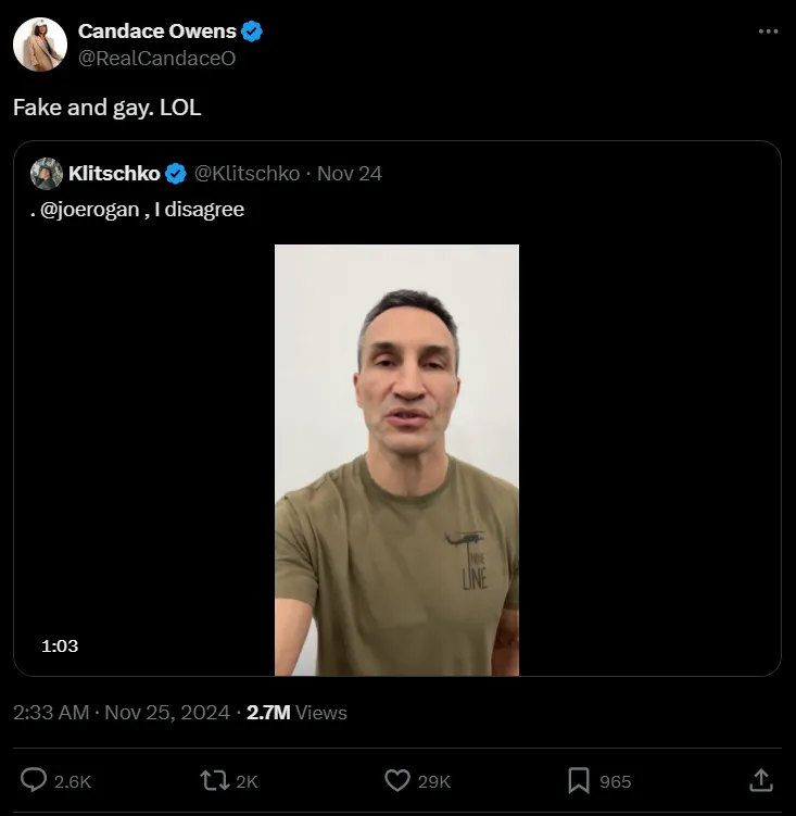 Овенс про Кличка Овенс про Кличка