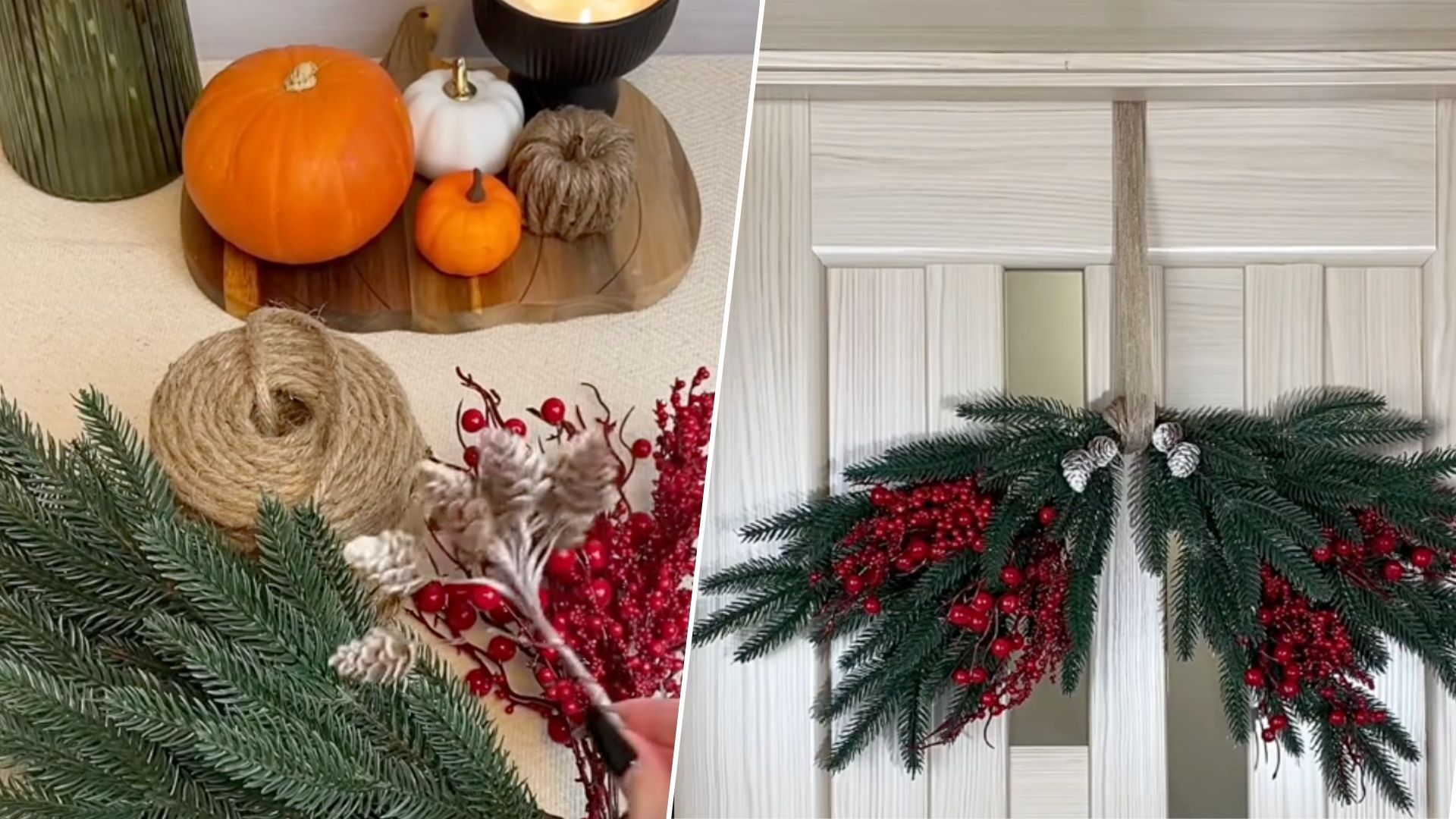 Как сделать новогоднее украшение на дверь вместо веночка - видео Как сделать новогоднее украшение на дверь вместо веночка - видео