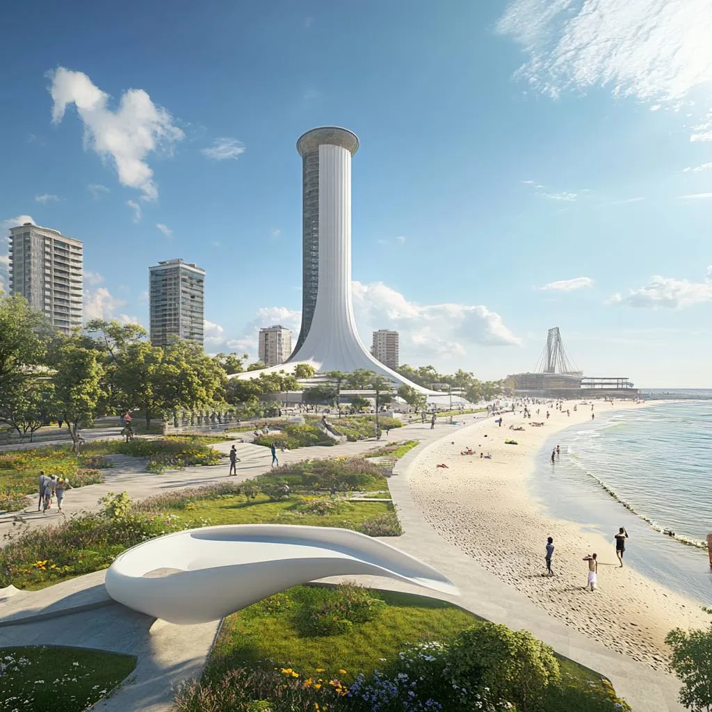 ИИ изобразил пляж в Мариуполе после войны ИИ изобразил пляж в Мариуполе после войны