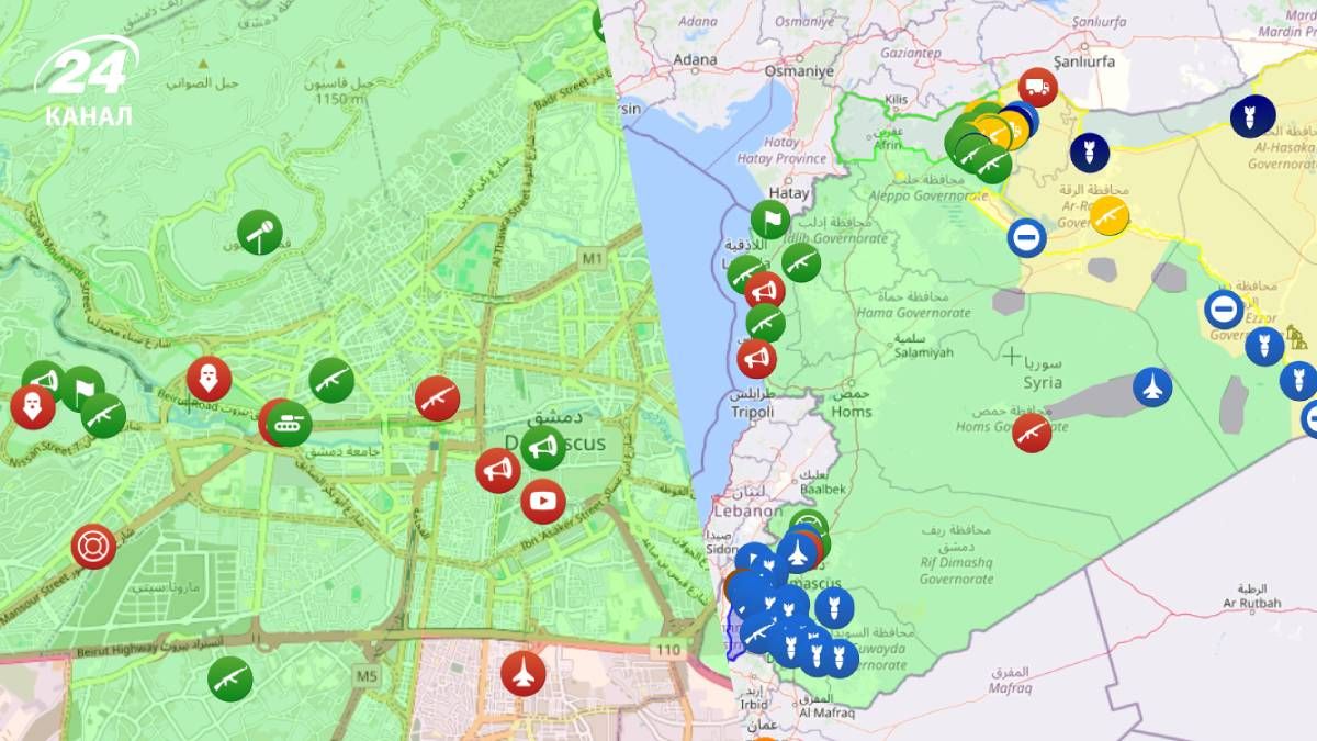 Повстанці захопили Пальміру та продовжують рух до Дамаска: карта війни в Сирії - 24 Канал