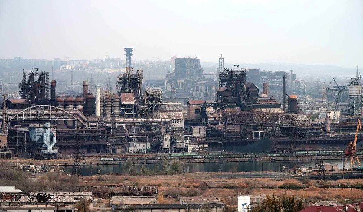 Металлургический комбинат Азовсталь в оккупированном россиянами Мариуполе Металлургический комбинат Азовсталь в оккупированном россиянами Мариуполе