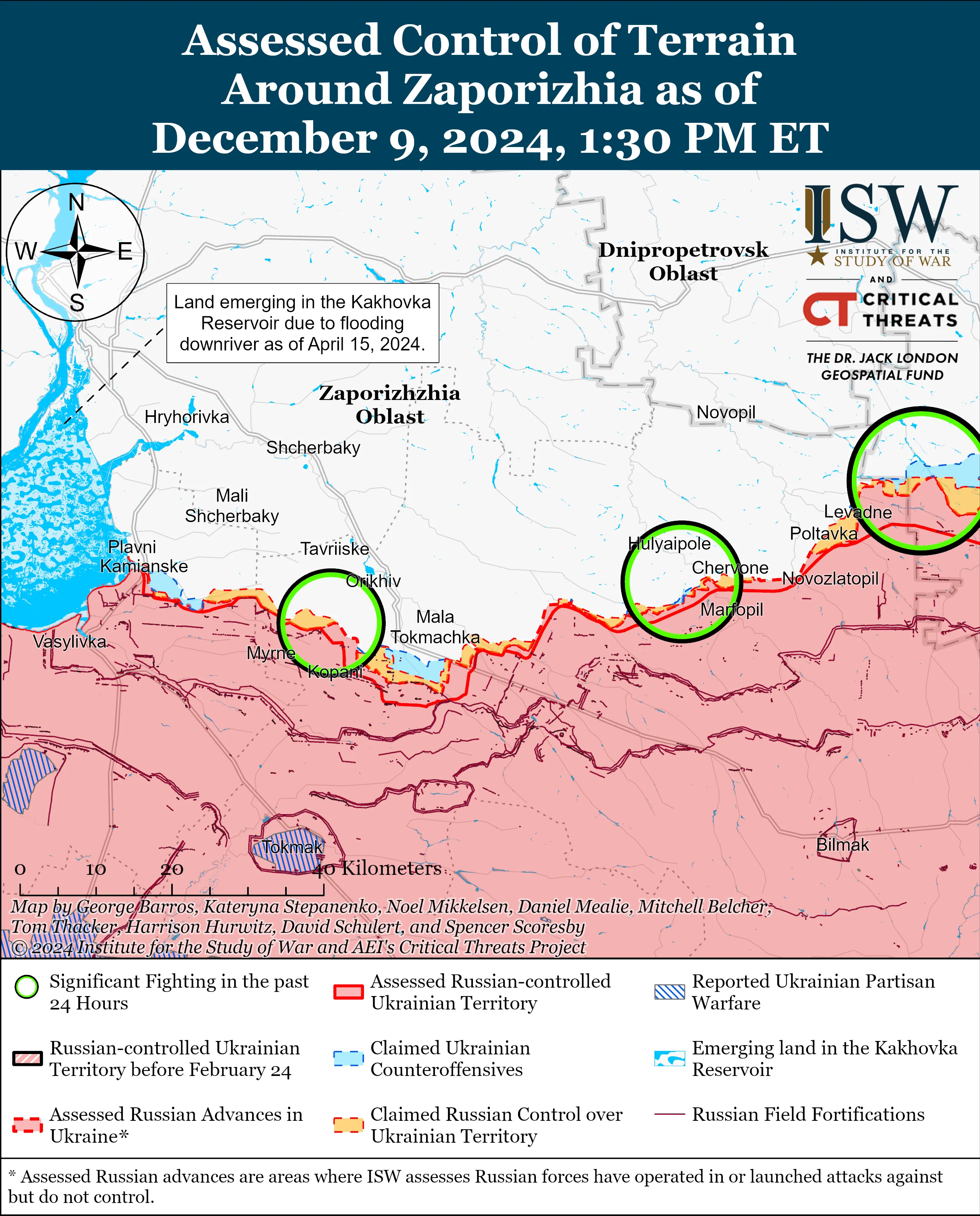 Запорожье бои ВСУ Украина Россия Карта ISW 09.12.2024