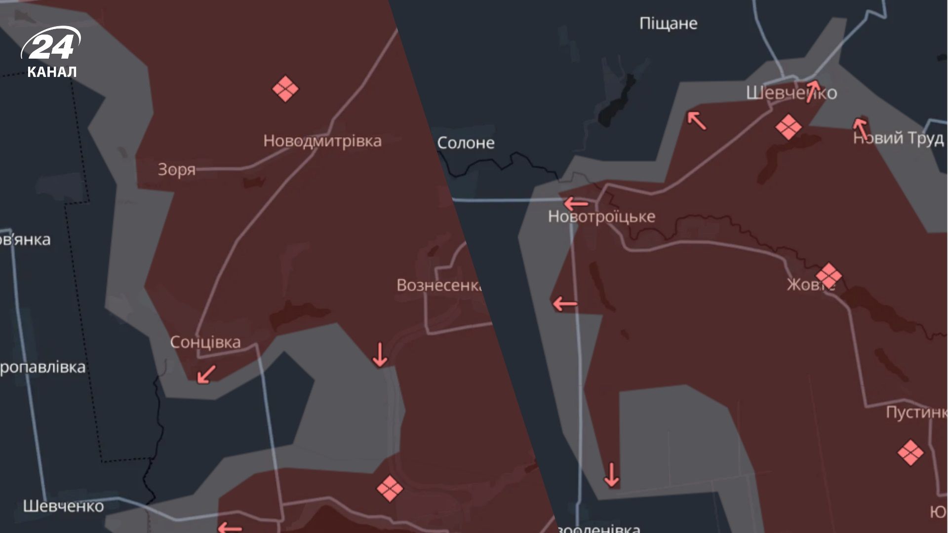 Ворог окупував Зорю, а також просунувся у кількох населених пунктах: оновлена мапа DeepState - 24 Канал Ворог окупував Зорю, а також просунувся у кількох населених пунктах: оновлена мапа DeepState - 24 Канал