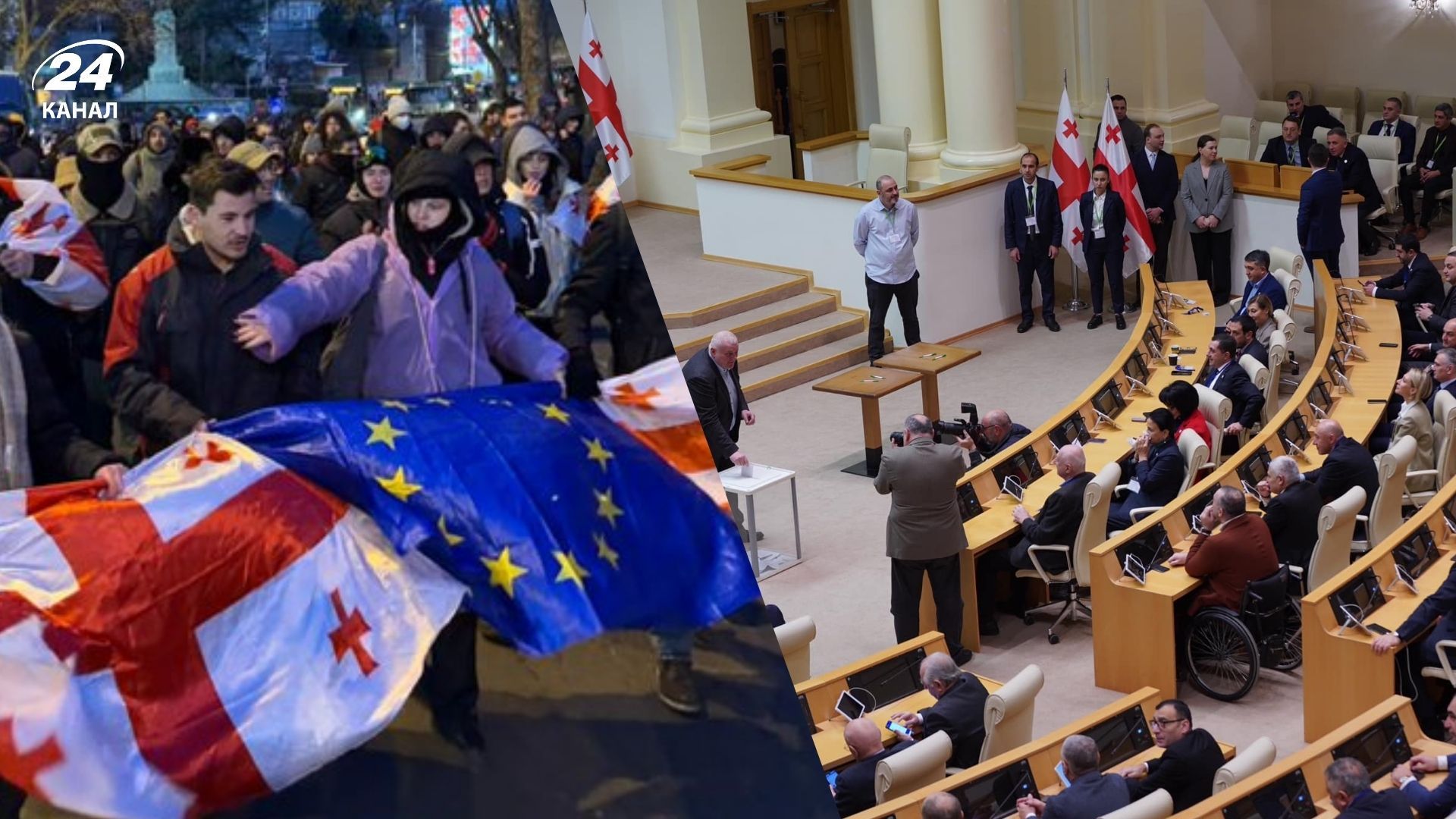 Протест у Тбілісі і процедура "виборів президента" у парламенті Протест у Тбілісі і процедура "виборів президента" у парламенті