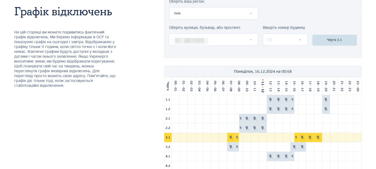 як виглядає новий графік відключень із підчергами на сайті Ясно як виглядає новий графік відключень із підчергами на сайті Ясно