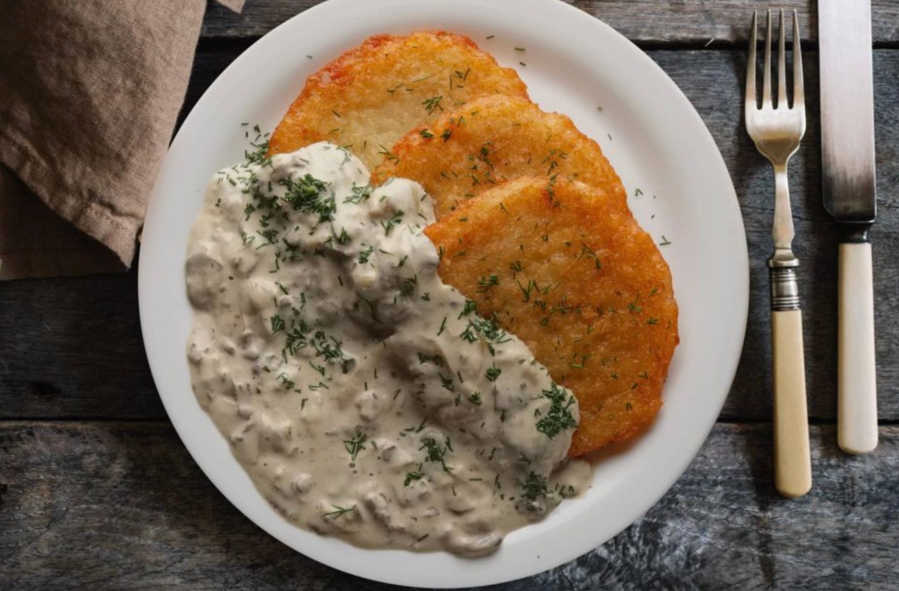 Рецепт картопляних дерунів із грибним соусом Рецепт картопляних дерунів із грибним соусом