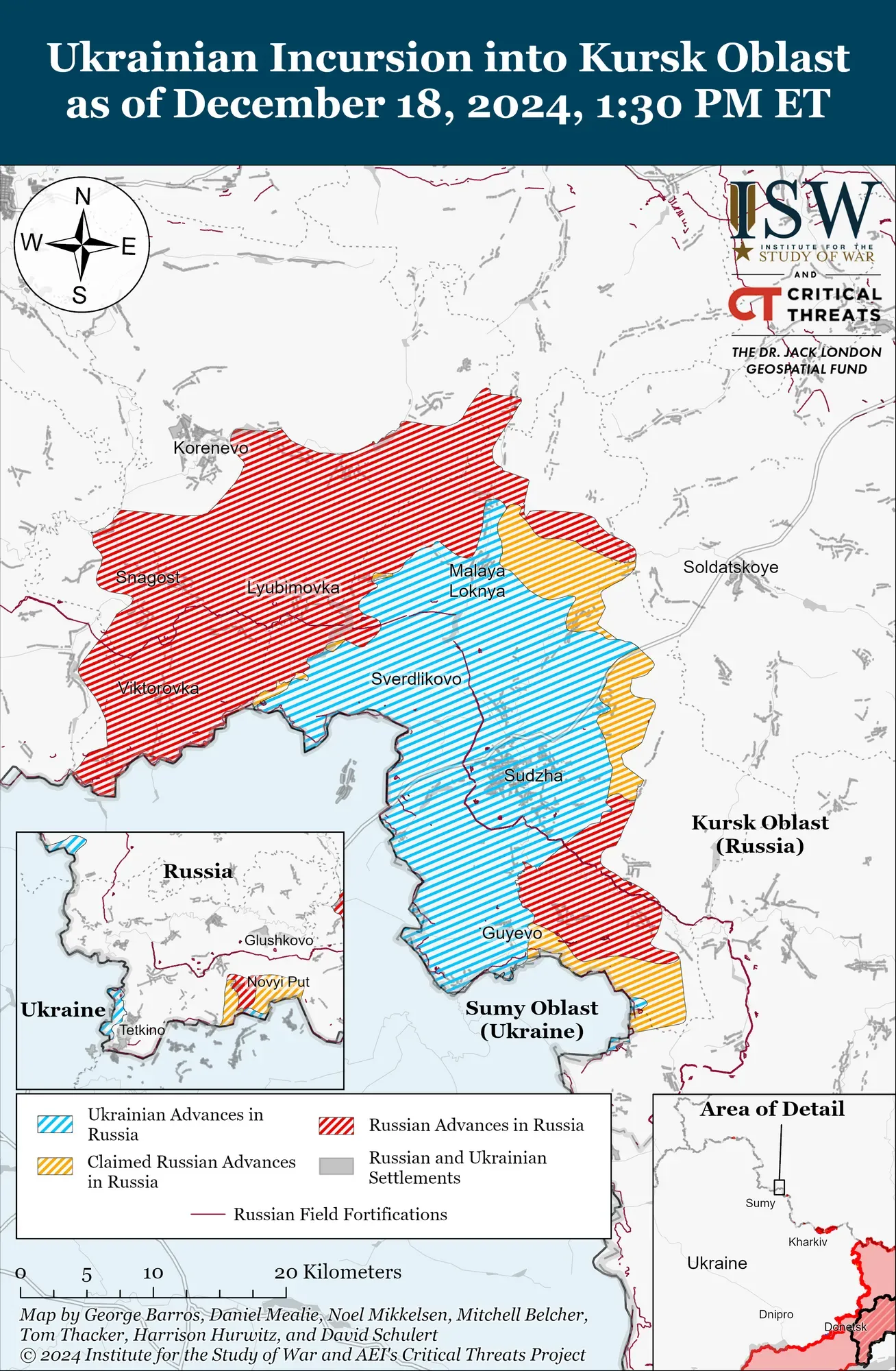 Карта бойових дій в Курській області