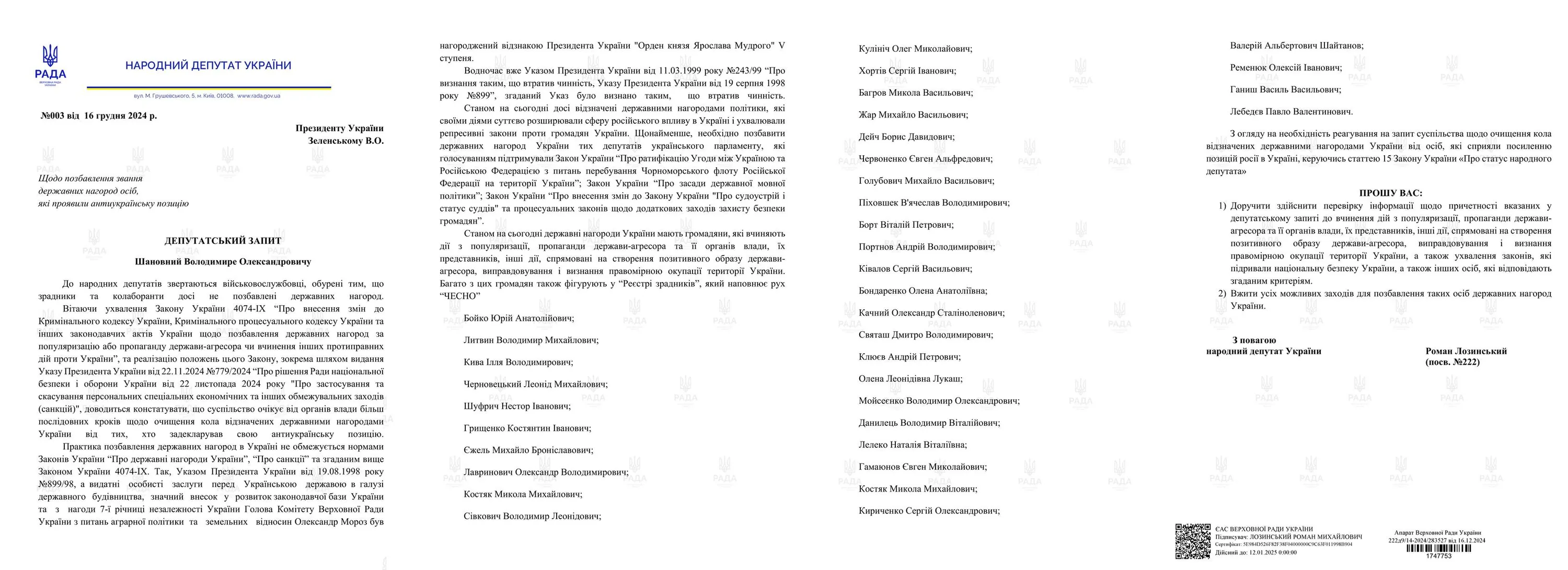 Текст запиту та повний перелік