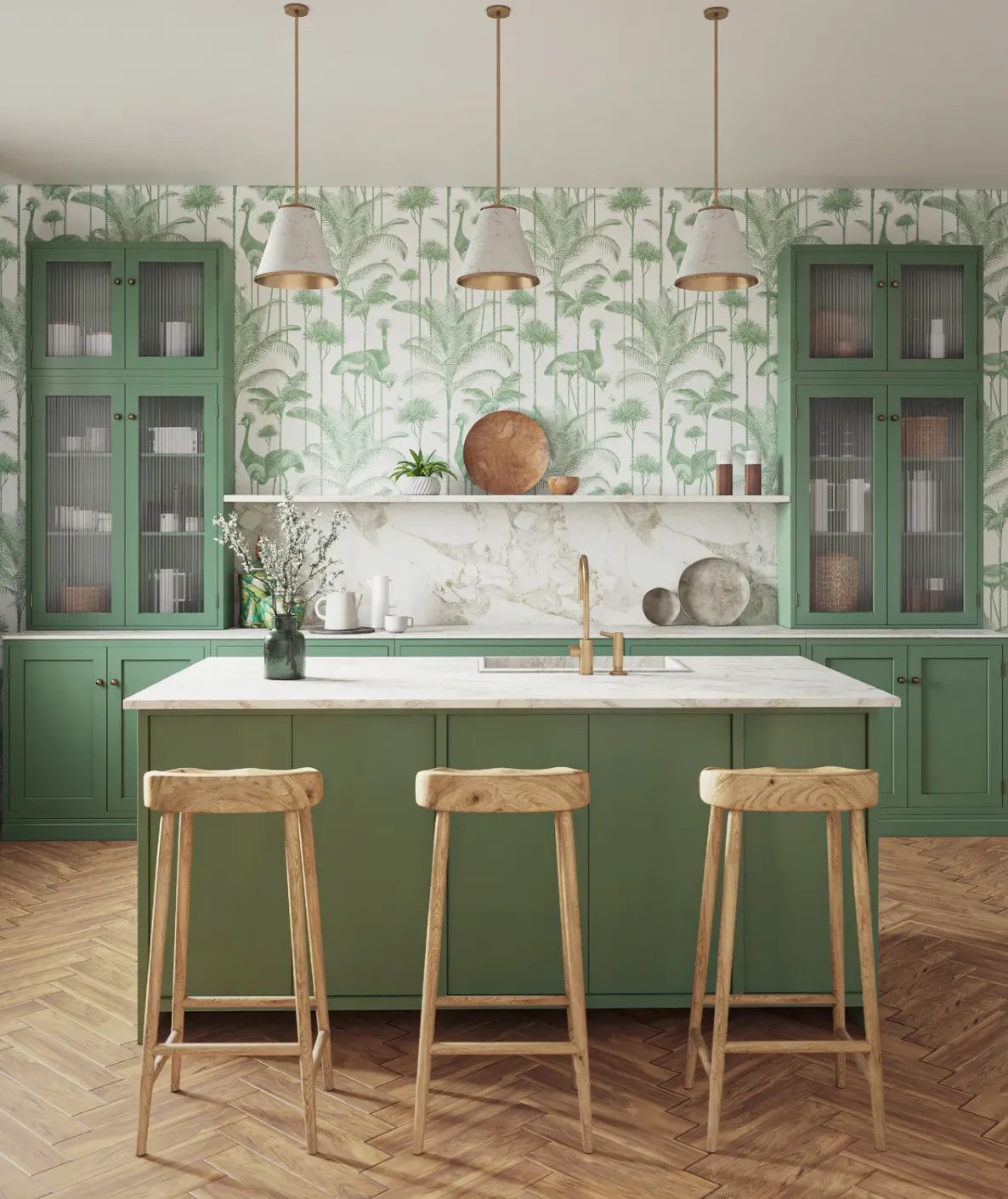 Ботанічний принт на шпалерах Ботанічний принт на шпалерах