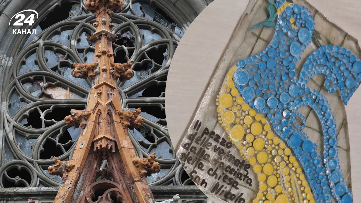 Папі Римському передадуть голуба з уламків вітража Миколаївського костелу - 24 Канал Папі Римському передадуть голуба з уламків вітража Миколаївського костелу - 24 Канал