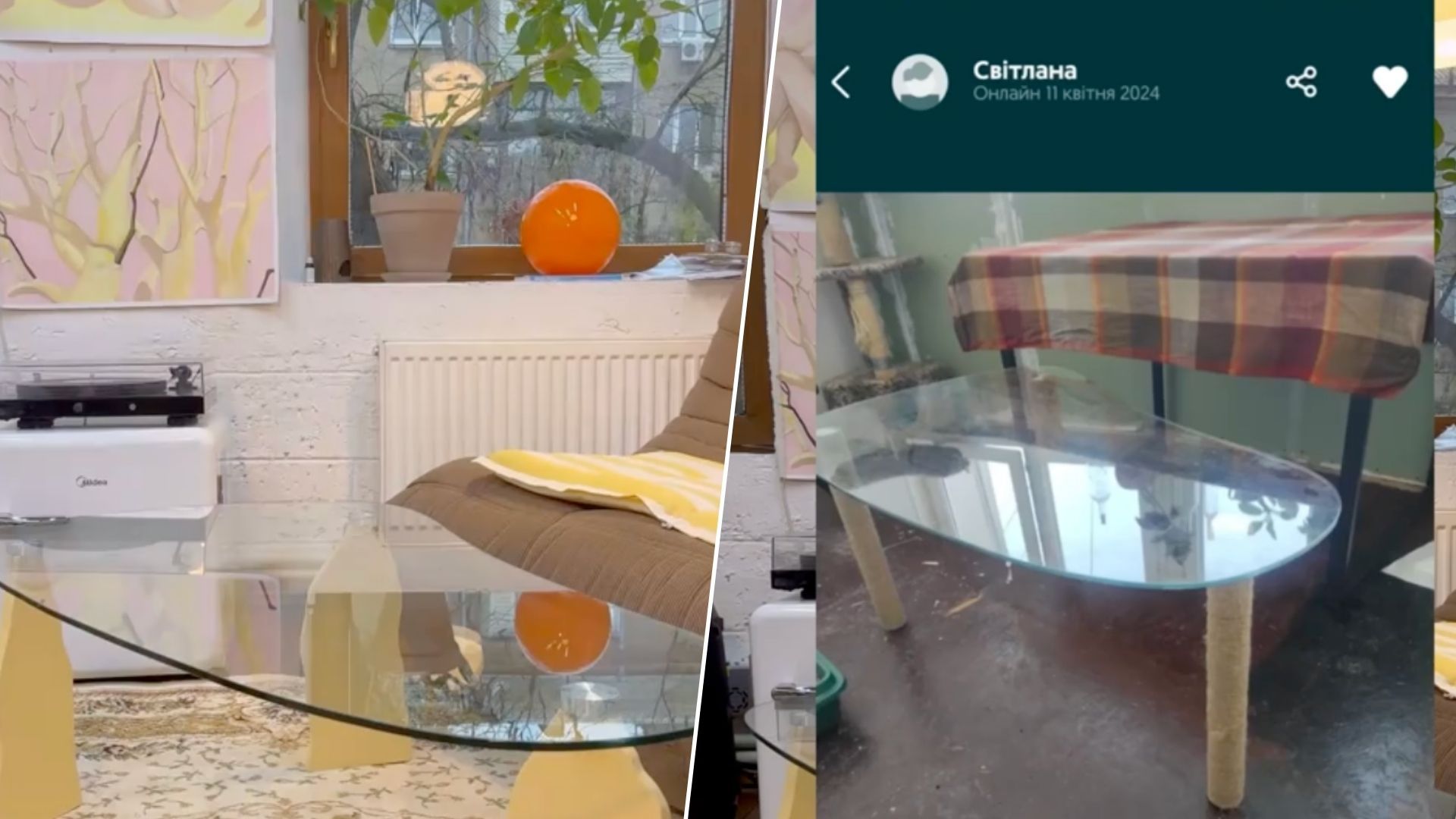 Женщина купила старый журнальный столик за 100 гривен и превратила его в новый Женщина купила старый журнальный столик за 100 гривен и превратила его в новый