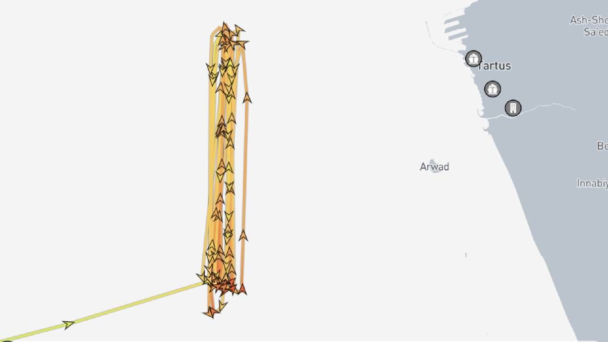 Российское судно более 34 часов блуждает у берегов Сирии Российское судно более 34 часов блуждает у берегов Сирии