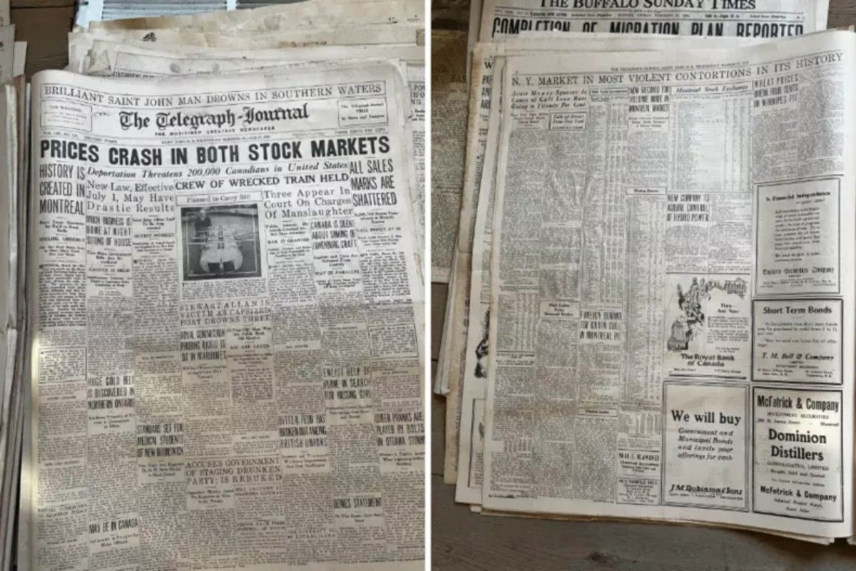 Жінка знайшла газети сторічної давнини Жінка знайшла газети сторічної давнини