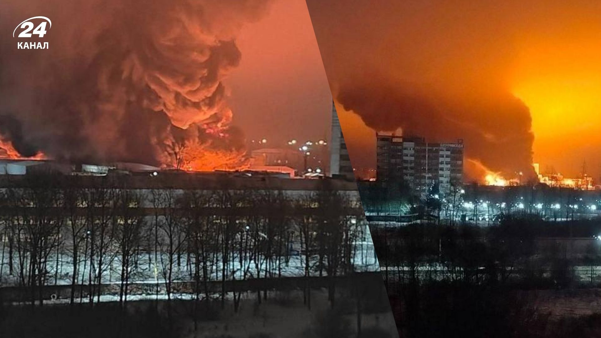 Сильна пожежа в місті Гатчина Сильна пожежа в місті Гатчина