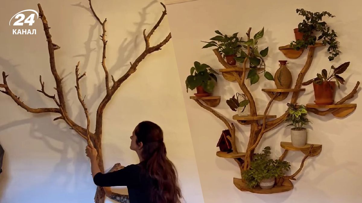 Як зробити поличку з гілки