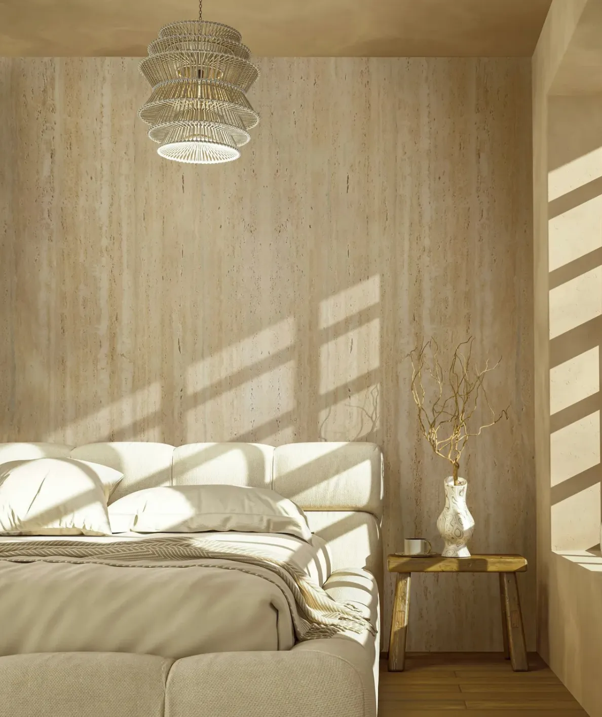 травертин у спальні травертин у спальні