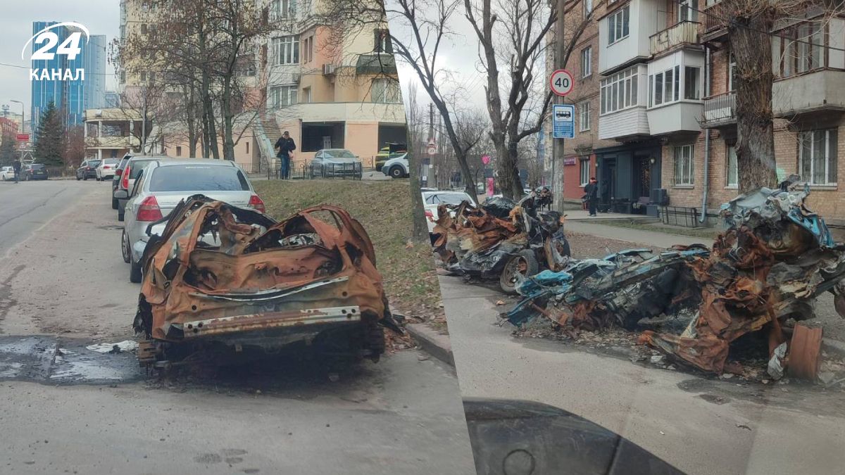 У Києві приберуть з вулиць автівки, пошкоджені внаслідок російських атак У Києві приберуть з вулиць автівки, пошкоджені внаслідок російських атак