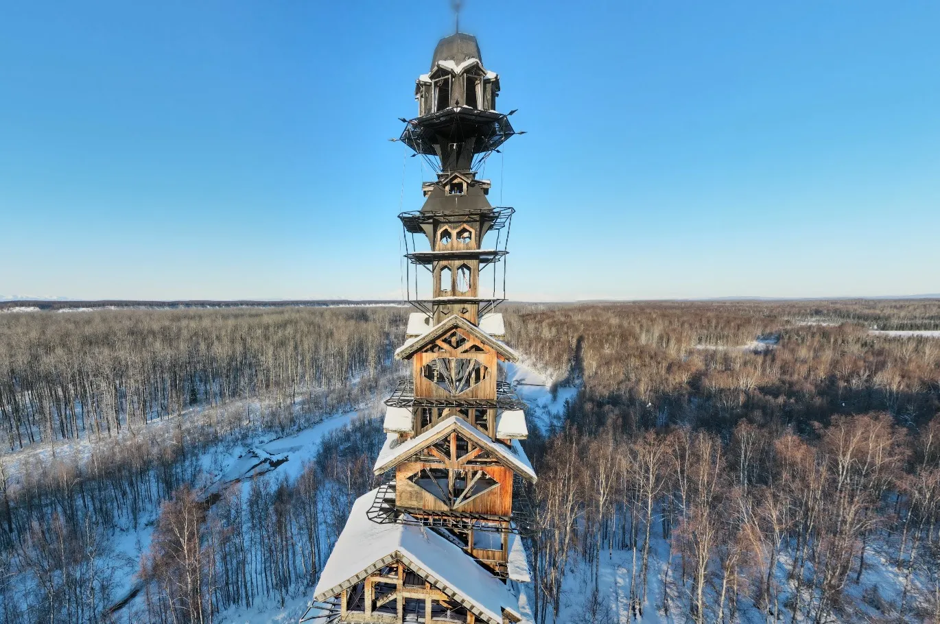 Такий вигляд має 56-метровий будинок у лісі на Алясці