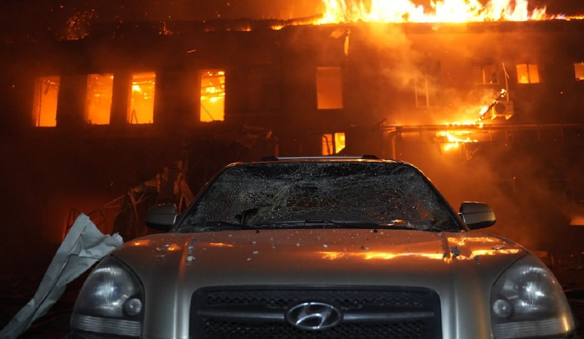 Вибухи у Харкові 28 січня - після удару Шахеда у Харкові спалахнула пожежа - 24 Канал Вибухи у Харкові 28 січня - після удару Шахеда у Харкові спалахнула пожежа - 24 Канал