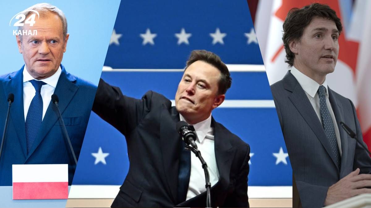 Трюдо та Туск прокоментував жест Маска Трюдо та Туск прокоментував жест Маска