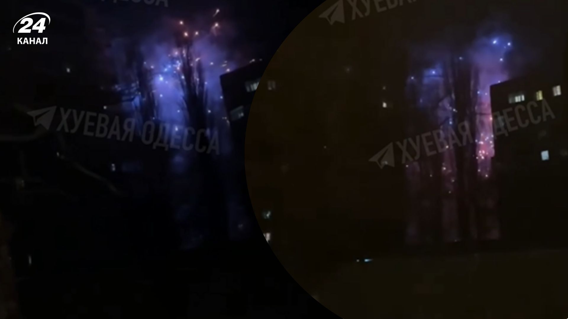 В Одессе неизвестные запускали фейерверки на фоне обстрела города В Одессе неизвестные запускали фейерверки на фоне обстрела города