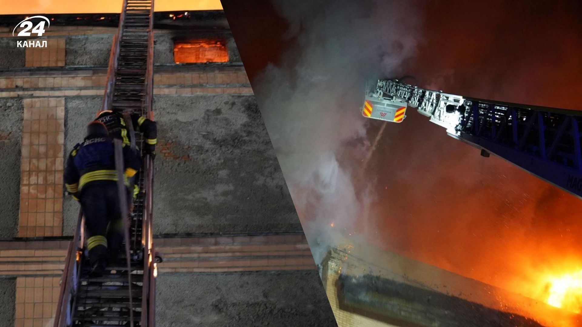 ГСЧС ликвидирует последствия вражеской атаки по Черкассам