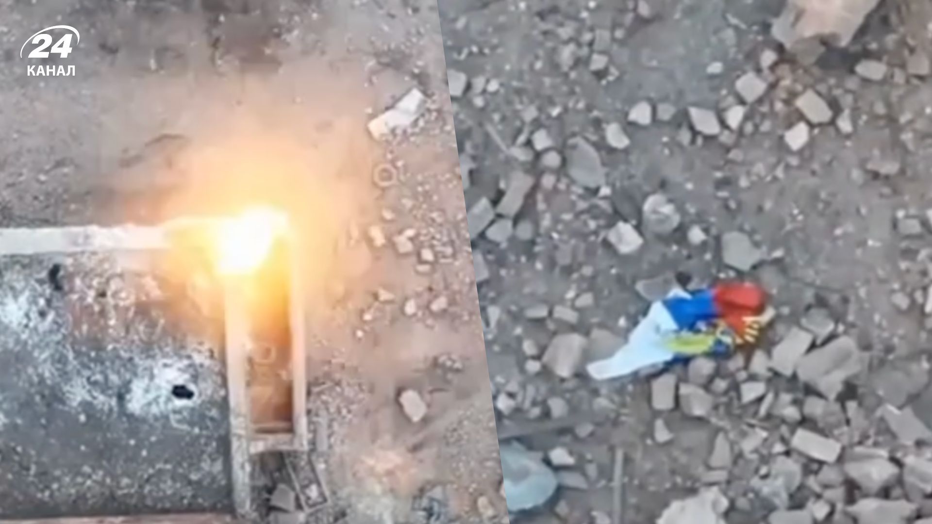 Россияне пытались повесить триколор над шахтой в Торецке Россияне пытались повесить триколор над шахтой в Торецке