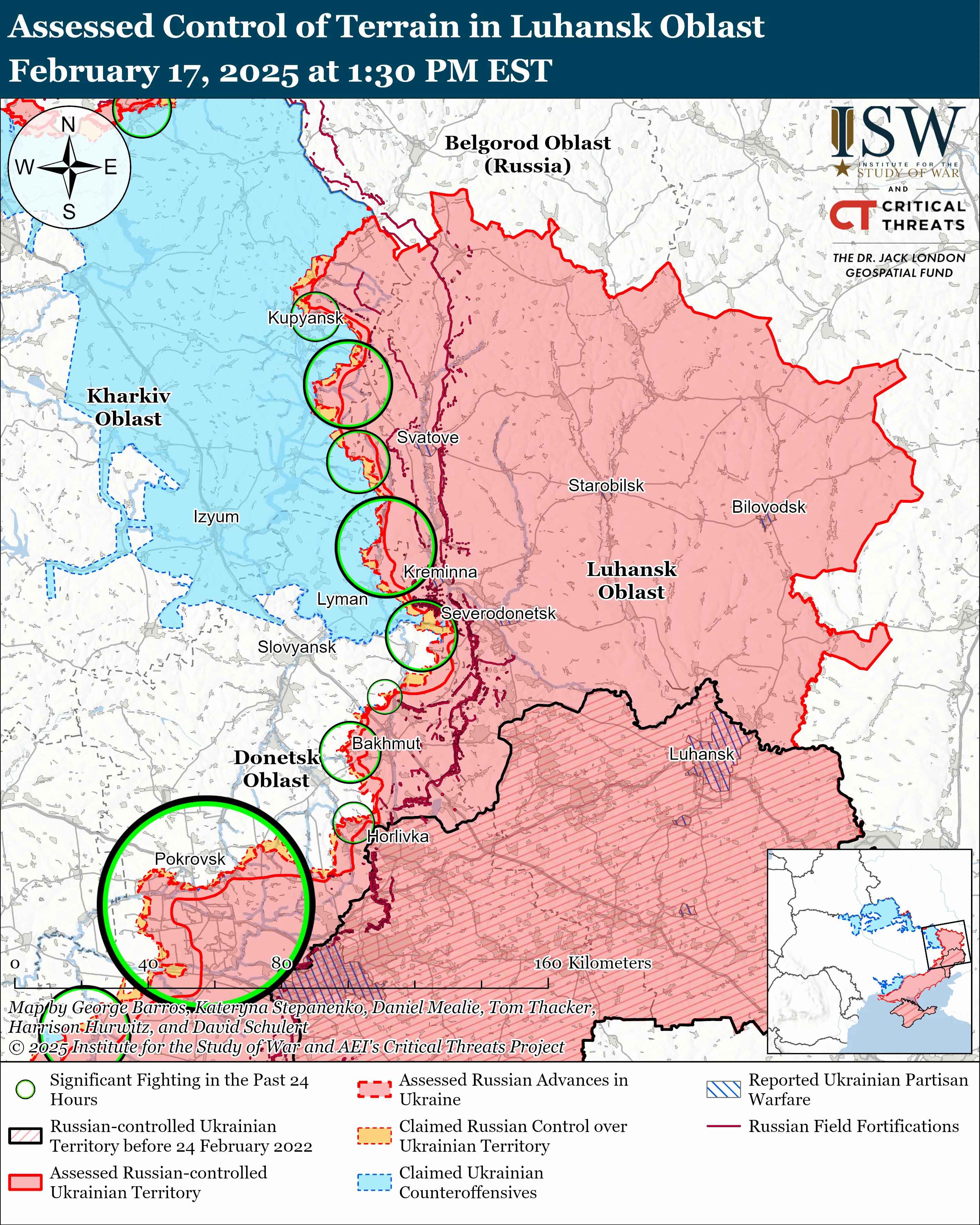 Бои на Луганщине анализ ISW 17 февраля 2025 года Бои на Луганщине анализ ISW 17 февраля 2025 года